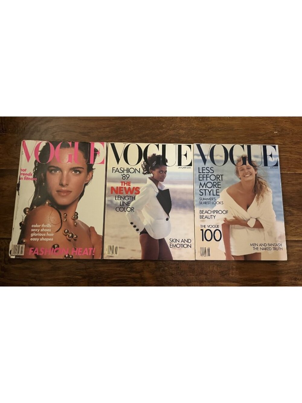 Vintage Lot of 3 - 1988 & 1989 VOGUE Magazine Collector Set Fashion